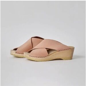 No. 6 Frida Clog Pink Sand Wedge Sandals
